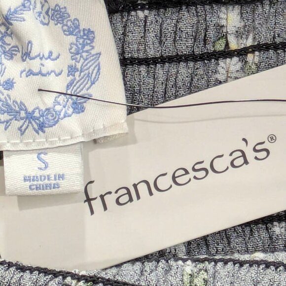 Blue Rain Francescas Boho Mini Skirt Womens Small Black Tiered Smocked Waist NEW - Picture 6 of 8